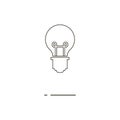 Vector illustration of thin line bulb icon on white background