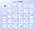 Vector illustration of thin line icons for business. banking, contact, social media, Linear symbols set concept. isolated Royalty Free Stock Photo
