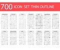 700 Vector illustration of thin line icons for business