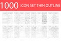 1000 Vector illustration of thin line icons Royalty Free Stock Photo