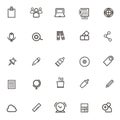 Vector illustration of thin line icons office equipment Royalty Free Stock Photo