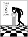 Vector illustration of the thinking man in an antique hall Royalty Free Stock Photo