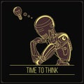 Vector illustration of the thinking robot. Royalty Free Stock Photo