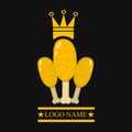 Vector Illustration Of Three Chicken Thighs King Logo, Yellow, Gold and Black