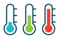 Vector illustration of three different thermometer