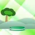 vector illustration, three dimensional low in The background shadow in the tree, mountain view green