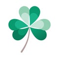 Vector Illustration of a Three-Leaf Clover in Varying Shades of Green on White Background Royalty Free Stock Photo