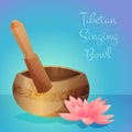 Vector illustration of tibetan singing bowl with