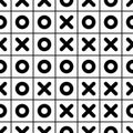 Tic tac toe pattern. Vector illustration of tic tac toe seamless pattern. Noughts and crosses background Royalty Free Stock Photo