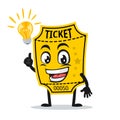 Vector illustration of ticket mascot or character Royalty Free Stock Photo