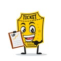 Vector illustration of ticket mascot or character Royalty Free Stock Photo