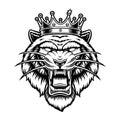 Vector illustration of a tiger in a crown