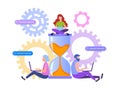 Vector illustration, time management concept Royalty Free Stock Photo