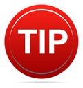 Tip red round button help and suggestion concept Royalty Free Stock Photo