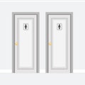 Vector Illustration of Toilet Doors for Men and Women with Gender Icons