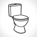 Vector toilets on white background