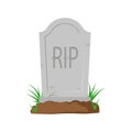 Vector illustration of tombstone. Flat design. Isolated.