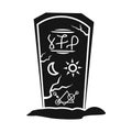 Vector illustration of tombstone and stone logo. Web element of tombstone and gravestone stock symbol for web.