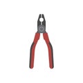 Vector illustration of tool cutting pliers flat style. Icon of nippers on white background