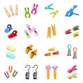 Vector illustration of tool and hold icon. Collection of tool and household stock vector illustration. Royalty Free Stock Photo