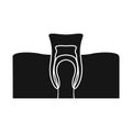 Vector illustration of tooth and gingiva icon. Graphic of tooth and clean stock symbol for web.