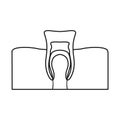 Vector design of tooth and gingiva icon. Graphic of tooth and clean vector icon for stock.