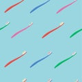 Vector Illustration Toothbrush Pattern Seamless Background