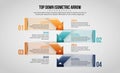 Top Down Isometric Arrow Infographic