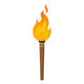 Vector illustration of torch icon. Flat illustration. Isolated. Royalty Free Stock Photo