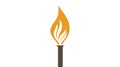 vector illustration of Torch icon isolated on white background. Fire. Symbol of Olympic games. Flaming figure Royalty Free Stock Photo