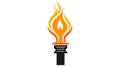 vector illustration of Torch icon isolated on white background. Fire. Symbol of Olympic games. Flaming figure Royalty Free Stock Photo