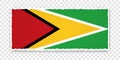 Vector illustration of torn paper banner with flag of Guyana on transparent background Royalty Free Stock Photo