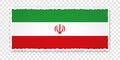 Vector illustration of torn paper banner with flag of Iran on transparent background Royalty Free Stock Photo