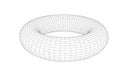Vector illustration of a torus with wireframe mesh Royalty Free Stock Photo