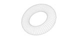 Vector illustration of a torus with wireframe mesh Royalty Free Stock Photo