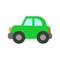 Vector illustration of a toy car in a flat style. Icon of a green car. Logo design Royalty Free Stock Photo