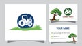 Tractor Initial Letter O Logo and Business Card