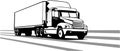 Tractor Trailer Vector Illustration