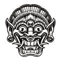 A vector illustration of a traditional Bali Mask Royalty Free Stock Photo