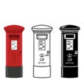 Vector illustration of a traditional British red post box Royalty Free Stock Photo