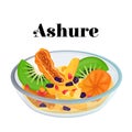 Vector illustration with a traditional dish Ashure