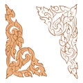 Vector illustration of traditional golden Thai ornament