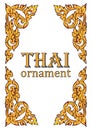 Vector illustration of traditional golden Thai ornament