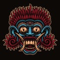A vector illustration of traditional Indonesian Mask Barong
