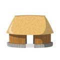 Vector illustration of a traditional Maya Palapa house in cartoon style isolated on white background. Royalty Free Stock Photo