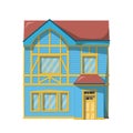 Vector illustration of a traditional Valparaiso house in cartoon style isolated on white background.