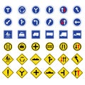 Traffic road sign collection Royalty Free Stock Photo