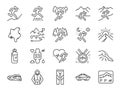 Trail running line icon set. Included icons as runner, sport, healthy, mountain course, marathon and more. Royalty Free Stock Photo