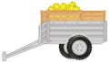 Vector illustration of the trailor with cargo from fruit Royalty Free Stock Photo