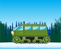 Vector illustration of the transport raised passabilities in snow wood